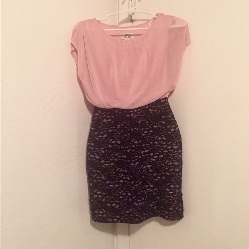Light pink and black dress